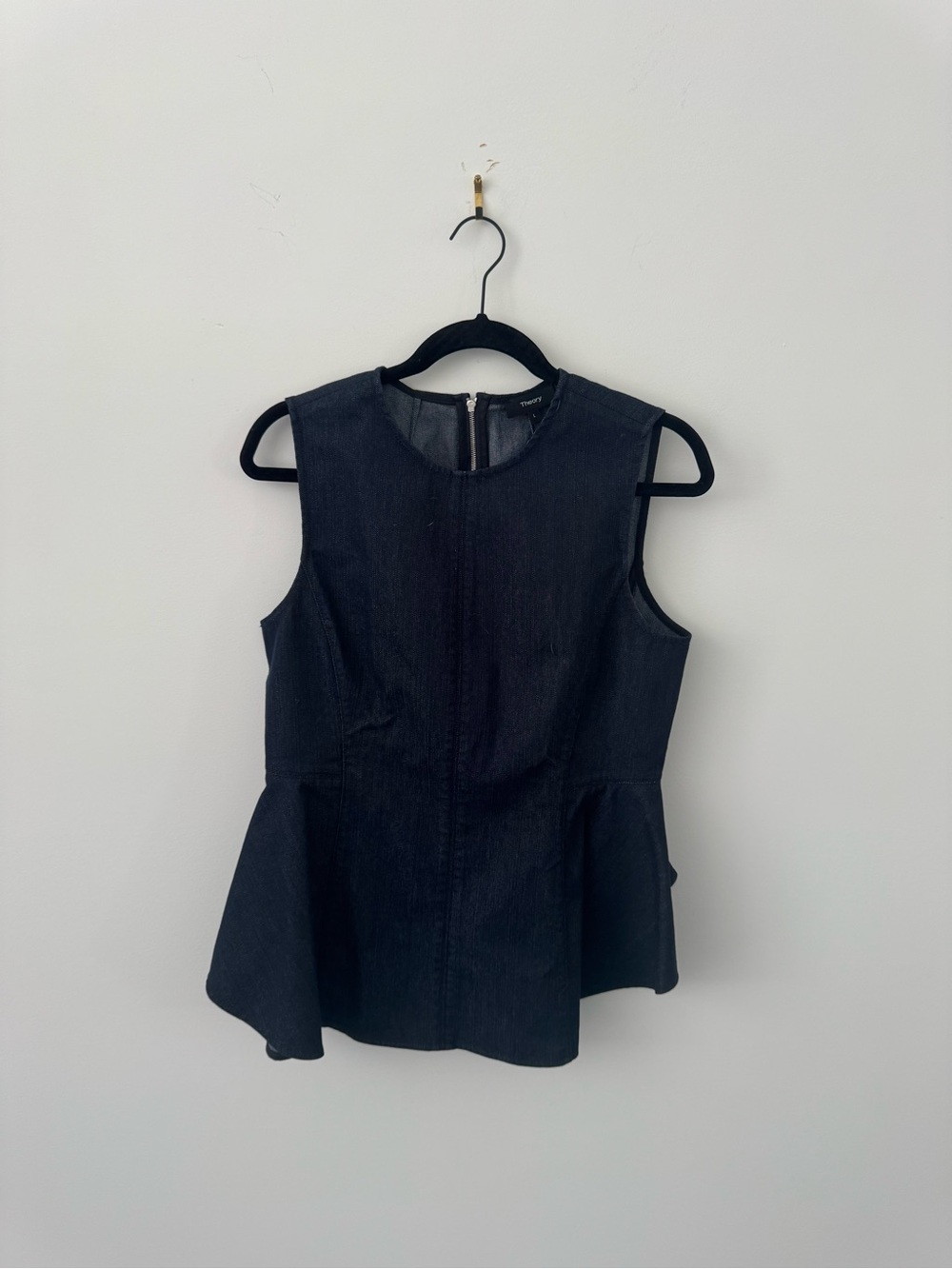 Size L Sleeveless Denim Peplum Top - Classic Women's Shell